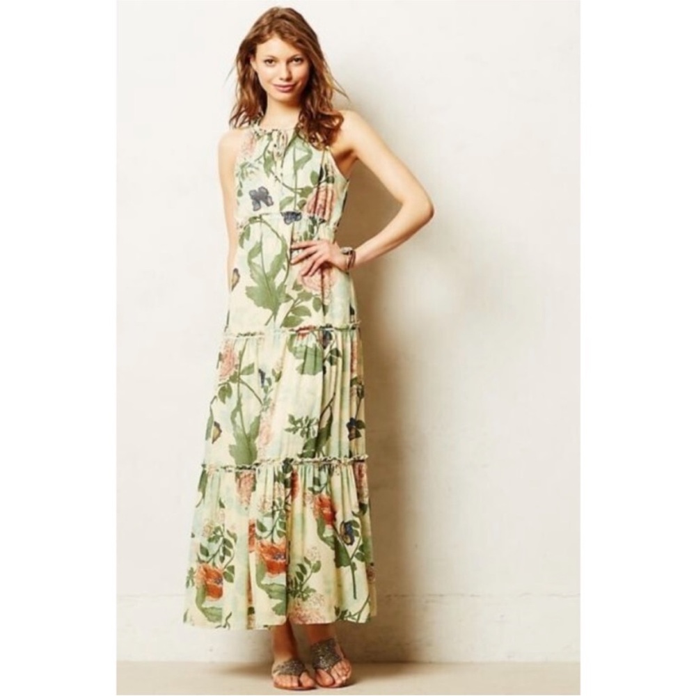 Anthropologie Maeve Maravilla Floral Boho Garden Maxi Dress Floral Size 12
